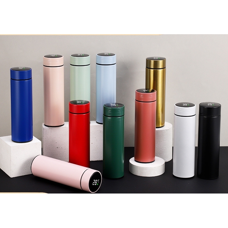Wholesale 500ml Smart Water Bottle Temperature Show With Water Bottle Drinking Water Bottle Insulated Flask Thermos
