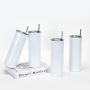 BORGE Custom Logo 20oz Double Walled Straight Skinny Stainless Steel Sublimation Blank Tumblers With Straw