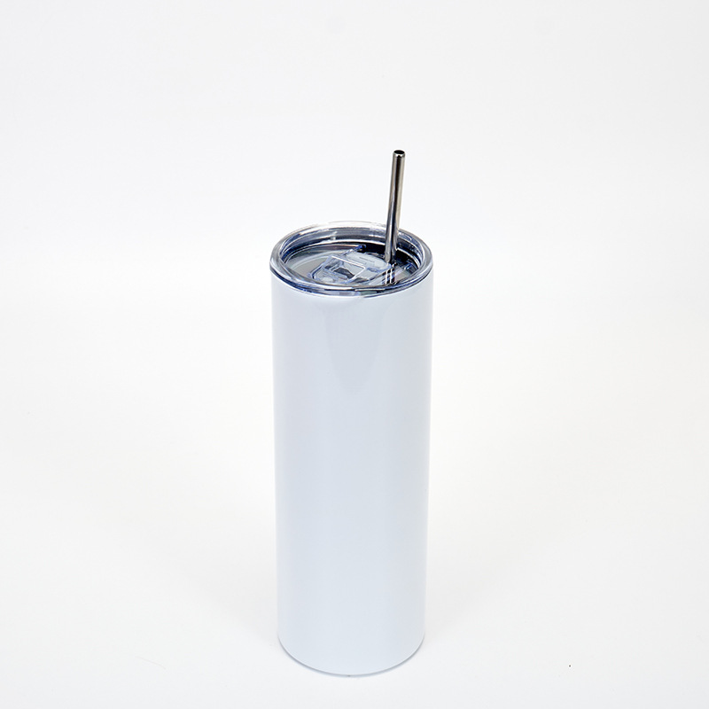 BORGE Custom Logo 20oz Double Walled Straight Skinny Stainless Steel Sublimation Blank Tumblers With Straw