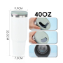 Wholesale Modern 40 oz Vacuum Insulated Travel Water Bottle Tumbler with Leakproof Rotatable Straw Lid Stainless Steel Straw