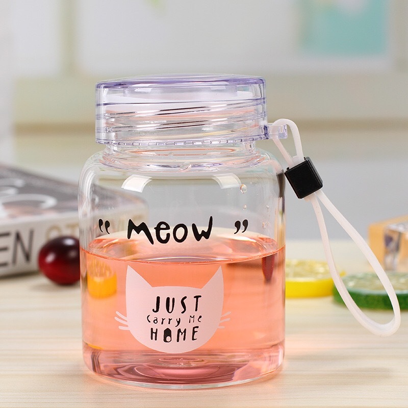 Manufacture Wholesale 350ml Kids Glass Water Bottle Sport Water Bottle Cute Drinking Glass Water Bottle