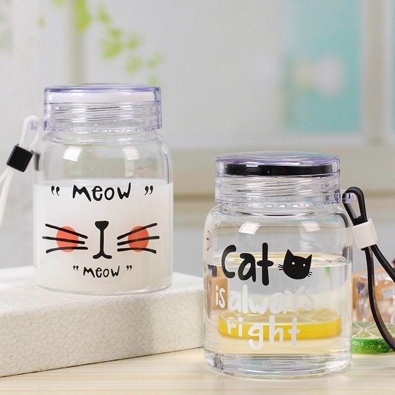 Manufacture Wholesale 350ml Kids Glass Water Bottle Sport Water Bottle Cute Drinking Glass Water Bottle