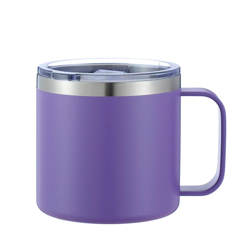 BORGE Wholesale 14oz Vacuum Insulated Tumbler Reusable Coffee Mugs With Slide Lid and Handle