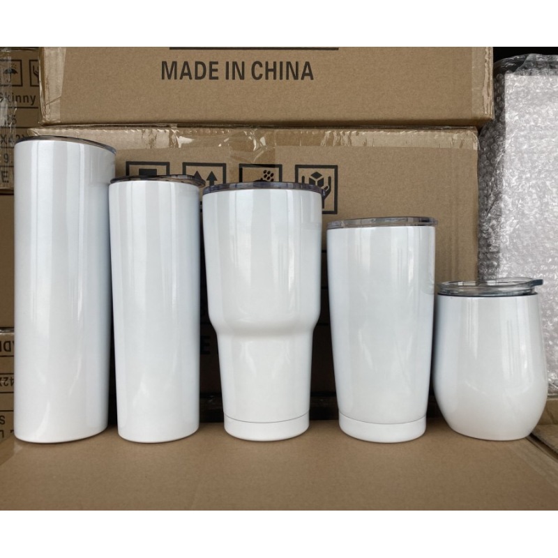 BORGE Hot Sale Wholesale 12 Oz 20 Oz 30 Oz Stainless Steel Insulated Sublimation Skinny Coffee Tumblr Cup With Lid