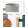 Wholesale coffee Mug ceramic  cup with bamboo handle Gift Cup travel coffee mug with  lid and spoon