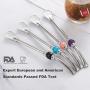 Food Grade Colorful Straw Yerba Mate Tea Bombilla Metal Drinking Straws with Cleaning Brush Set