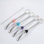 Food Grade Colorful Straw Yerba Mate Tea Bombilla Metal Drinking Straws with Cleaning Brush Set