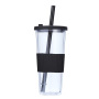 Wholesale Bulk Large Capacity 710ml 24oz Double Layer Water Bottle Plastic Tumblr Cup With Lids and Straws