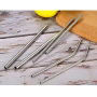 BORGE Reusable 304 Stainless Steel Straws Straight Bent Metal Drinking Straw Set With Cleaner Brush for Party Bar Accessory