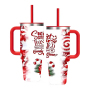 BORGE Merry Christmas 40oz Car Mug Double Wall Stainless Steel Insulated Tumbler With Lids and Straw