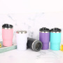 BORGE New Style 14oz Custom Logo 304 Stainless Steel Insulated Wine Tumblr Cup Beer Can Cooler With 2 Lids