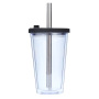 Wholesale Bulk 480ml 16oz Reusable Cold Double Wall Plastic Studded Tumblr Cup Boba Boba Milk Tea Cup With Straw and Lid