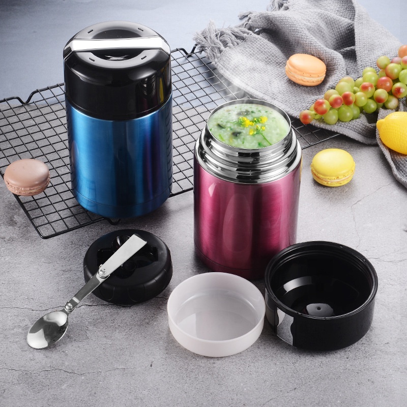 High Grade Thermos Food Box Stainless Steel Vacuum Food Container 800ML Double Wall 304 Food Jar