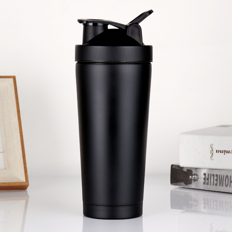 BORGE 750ml Double Wall Stainless Steel Vacuum Insulated Gym Protein Metal Shaker Water Bottle for Sport
