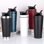 BORGE 750ml Double Wall Stainless Steel Vacuum Insulated Gym Protein Metal Shaker Water Bottle for Sport