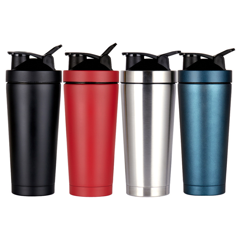 BORGE 750ml Double Wall Stainless Steel Vacuum Insulated Gym Protein Metal Shaker Water Bottle for Sport