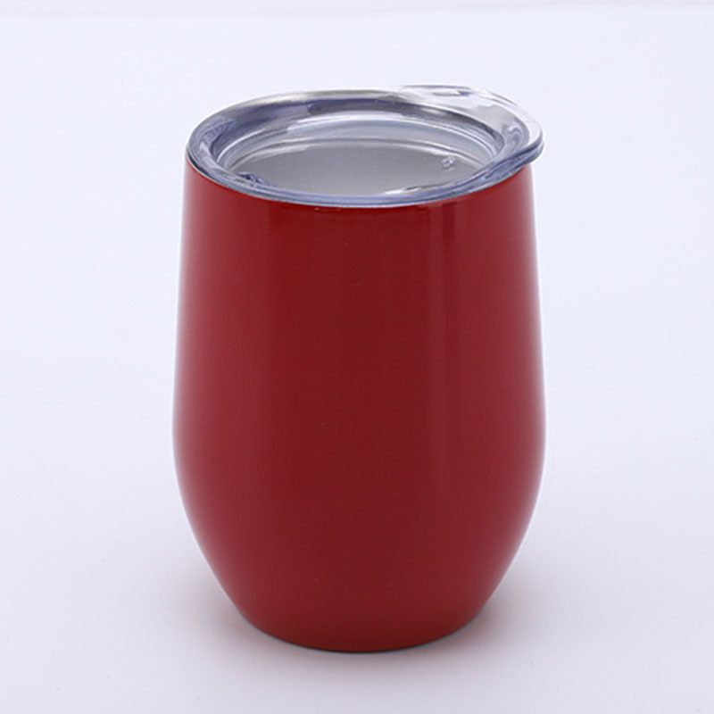 FX Factory Acceptable Custom 360ml/12oz 304 Stainless Steel Coffee Mugs Double Walled Egg Wine Cup With Lid Travel Wine Tumbler