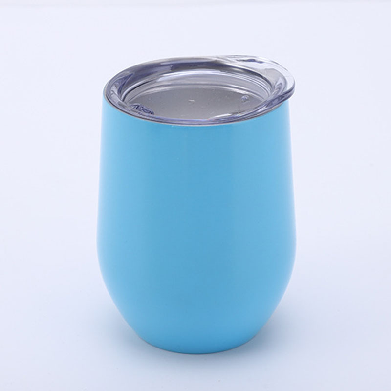 FX Factory Acceptable Custom 360ml/12oz 304 Stainless Steel Coffee Mugs Double Walled Egg Wine Cup With Lid Travel Wine Tumbler