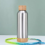 BORGE Customized 500ml/750ml Stainless Steel Insulated Vacuum Portable Sport Bamboo Water Bottle Tumbler With Handgrip