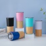 Customizable magsafe Bottle Double-Layer Stainless Steel Thermos Cup Wood Grain Bamboo Shell for Coffee Vacuum Flasks Thermoses