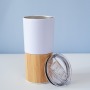 Customizable magsafe Bottle Double-Layer Stainless Steel Thermos Cup Wood Grain Bamboo Shell for Coffee Vacuum Flasks Thermoses