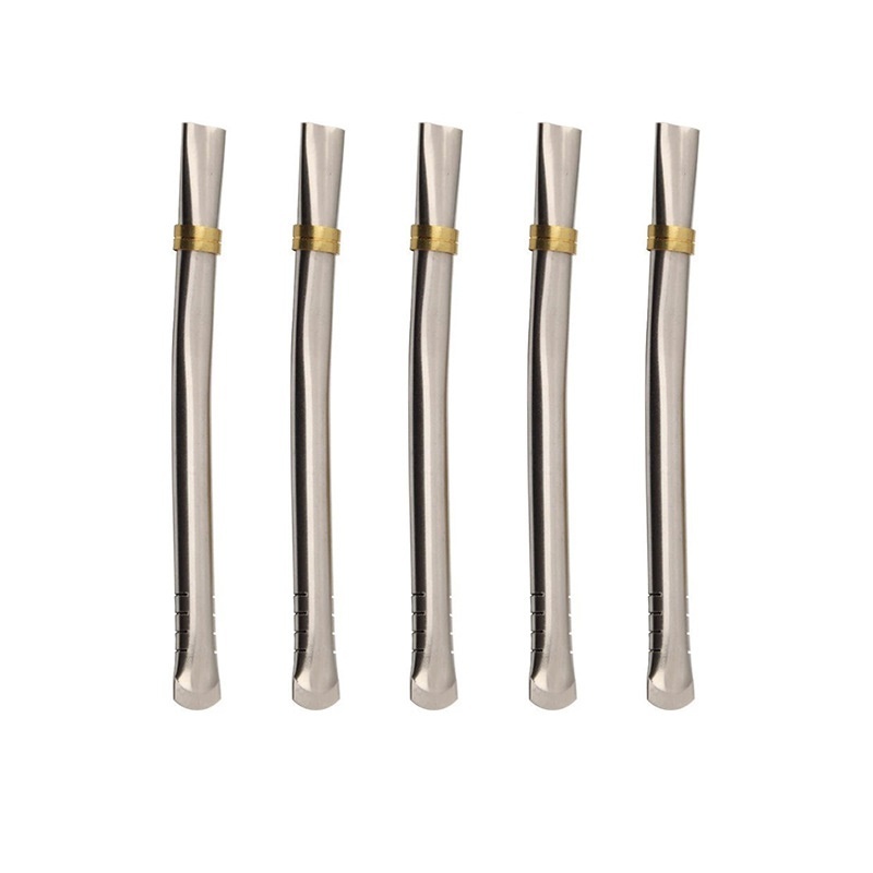 BORGE Food Grade Yerba Mate Bombilla Stainless Steel Straw Flat Mouthed Design Argentine Mate Tea Stainless Steel Straw