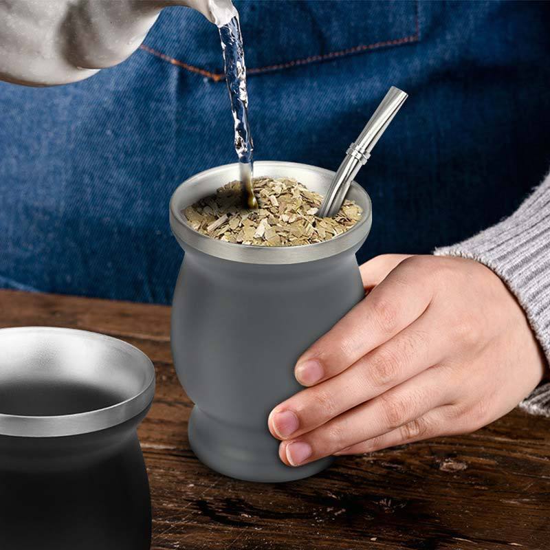 BORGE Food Grade Yerba Mate Bombilla Stainless Steel Straw Flat Mouthed Design Argentine Mate Tea Stainless Steel Straw