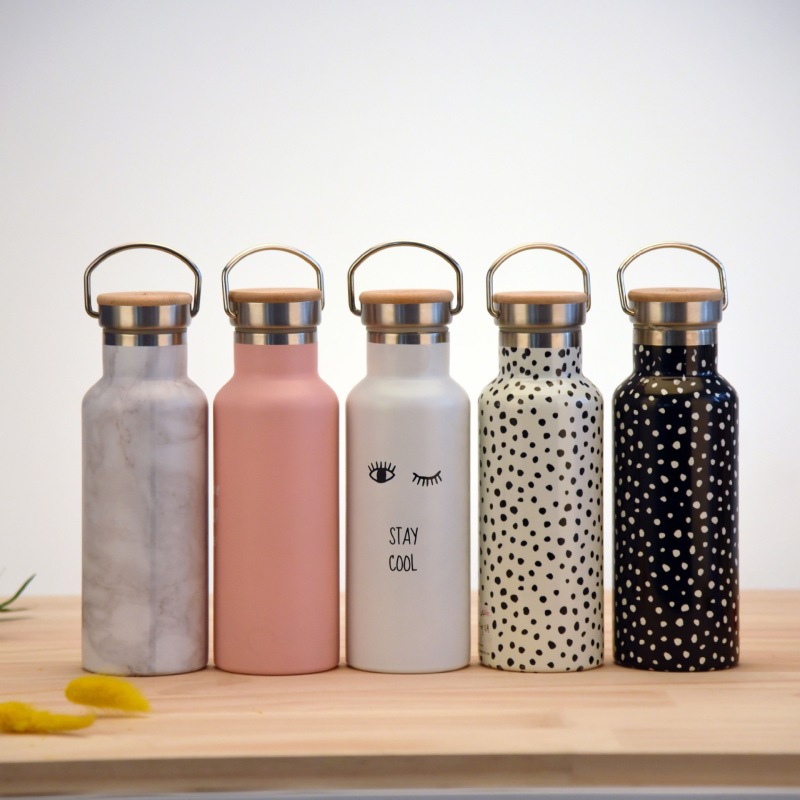 Personalization Stainless Steel Vacuum Flasks 500 ml Thermos Cup With Wooden Cover