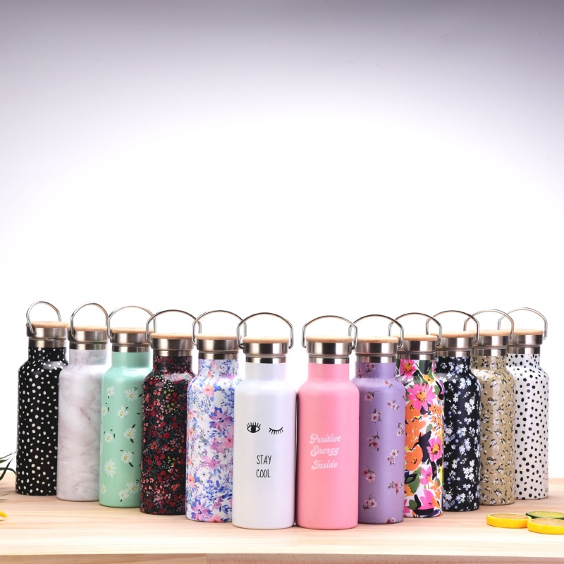 Personalization Stainless Steel Vacuum Flasks 500 ml Thermos Cup With Wooden Cover