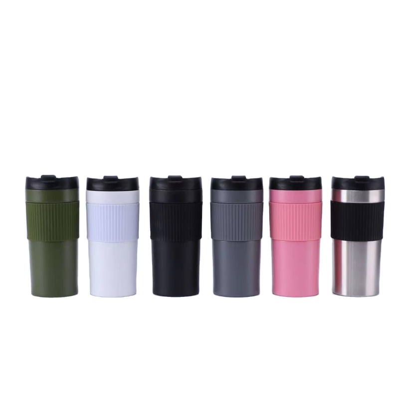Manufacture Custom Logo 16oz French Press Coffee Mug With Sleeve Stainless Steel Insulated Tea Cup With Filter