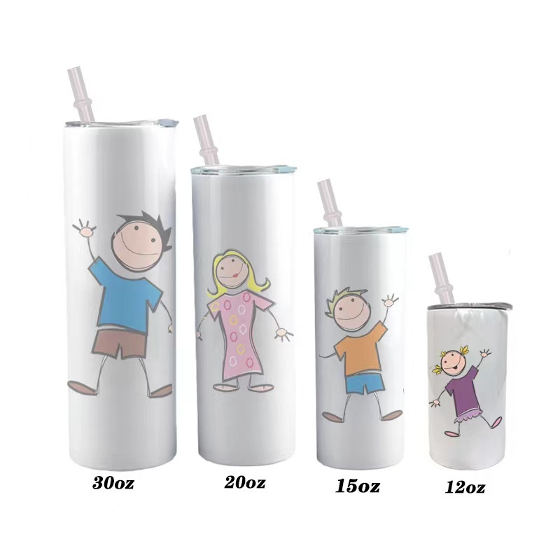Wholesale 12 oz 15 oz 20 oz 30 oz Double Wall Vacuum Stainless Steel Insulated Sublimation Skinny Blanks Tumblr Cup