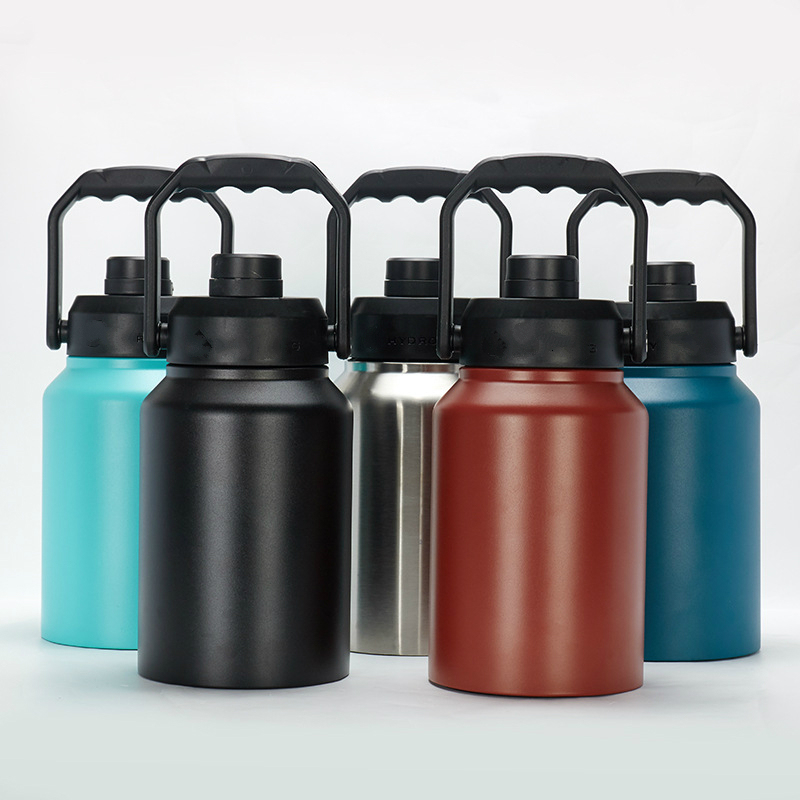 Wholesale Custom logo 2 Liter Large Capacity Hydro Stainless Steel Water Bottle Vacuum Flasks with Portable Lid