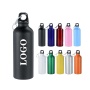 Wholesale 500ml Aluminum Sport Water Bottle 750ml Outdoor Single Wall Stainless Steel Drink Water Bottles With Carabiner