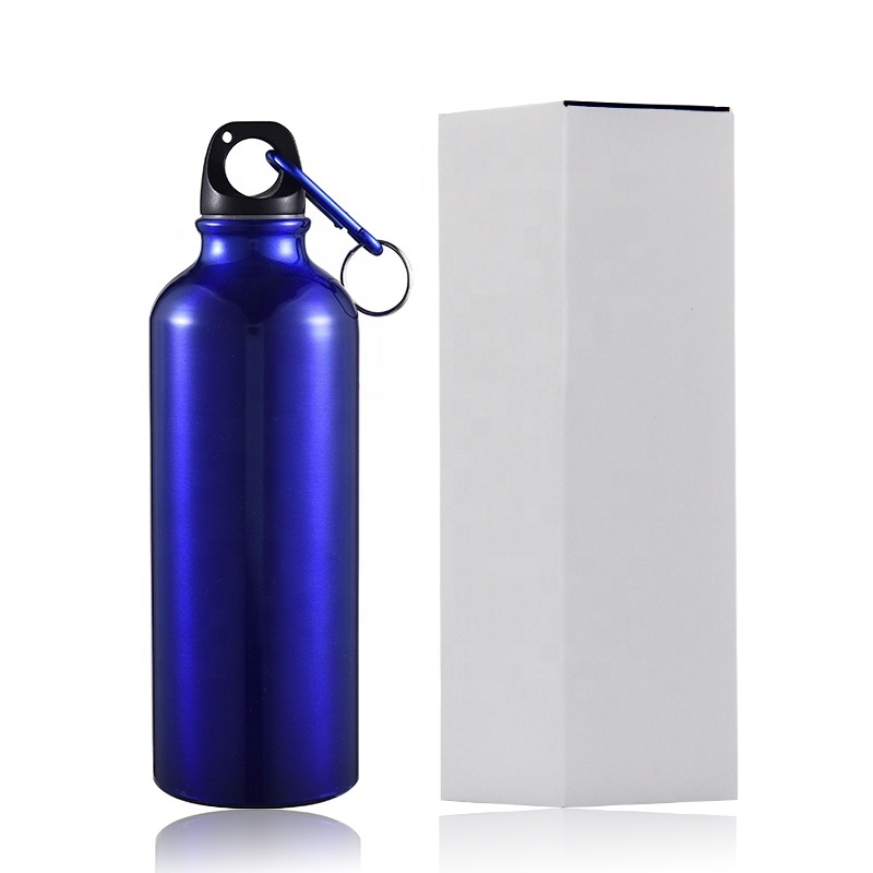 Wholesale 500ml Aluminum Sport Water Bottle 750ml Outdoor Single Wall Stainless Steel Drink Water Bottles With Carabiner