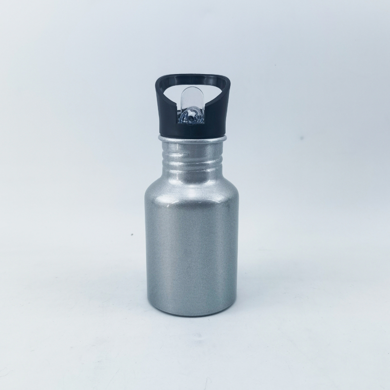 Wholesale Outdoor Sport Drinking Bottle 400ml Aluminium Water Bottle With Straw Lid Custom Logo