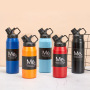Portable 750ml/950ml Sublimation Stainless Steel Cycling Water Bottles With Drinking Lid and Handgrip