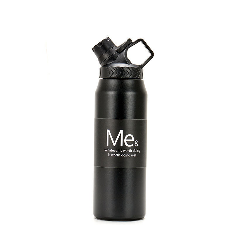 Portable 750ml/950ml Sublimation Stainless Steel Cycling Water Bottles With Drinking Lid and Handgrip