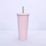 New Design 17oz Double Wall Stainless Steel Vacuum Insulated Tumbler With Straw and Lid