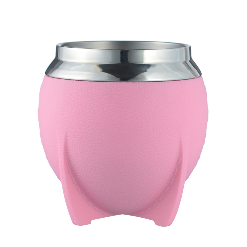 BORGE Yerba Mate Gourd Leather Stainless Steel Coffee Yerba Para Mate Argentina Cup With Bombilla Straw