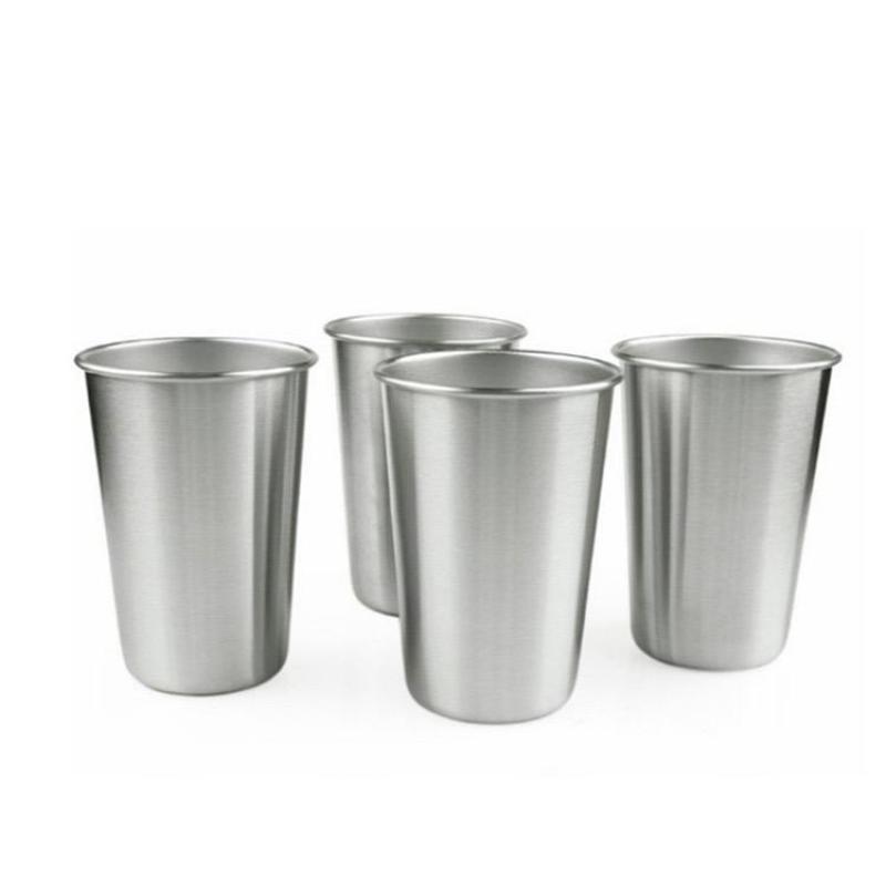 Hot Sale Wholesale 17oz Stackable Single Wall 304 Stainless Steel Pint Cup Bar Tumbler Beer Cup