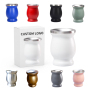 Brazil Mate Cup 4oz 8oz Double Wall Insulated Stainless Steel Yerba Mate Tea Cup with Bombilla Straw Set