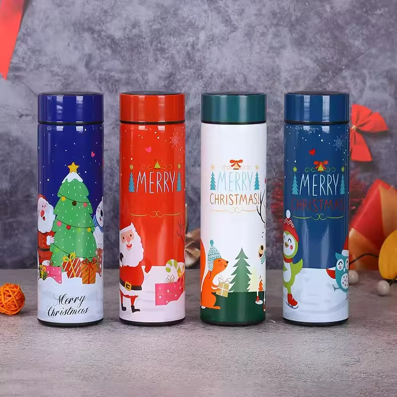 New Design 500ml Led Smart Christmas Stainless Steel Thermos Flask Vacuum Flask Gift Set