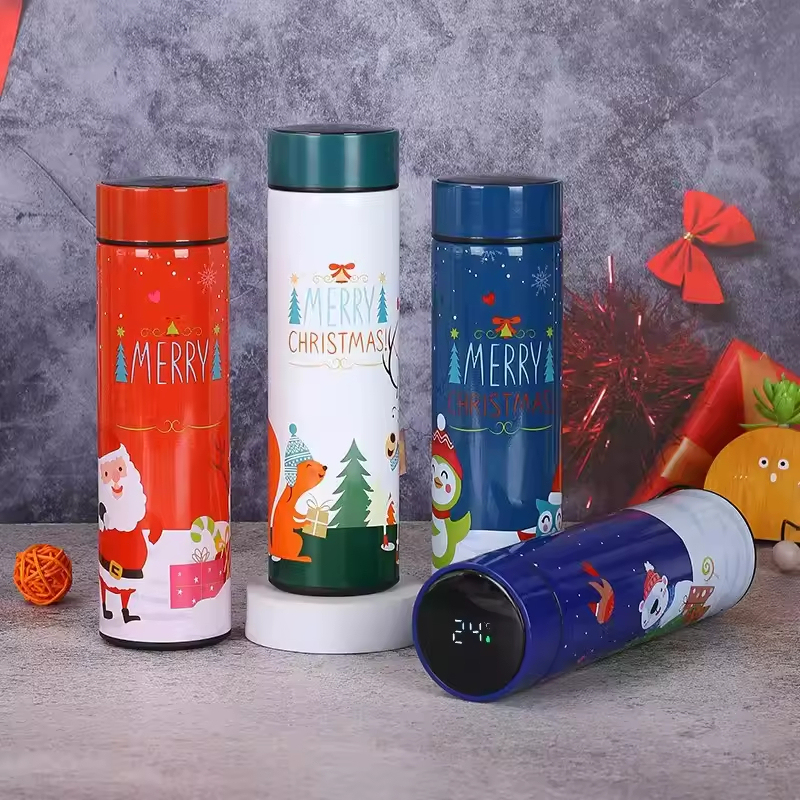 New Design 500ml Led Smart Christmas Stainless Steel Thermos Flask Vacuum Flask Gift Set