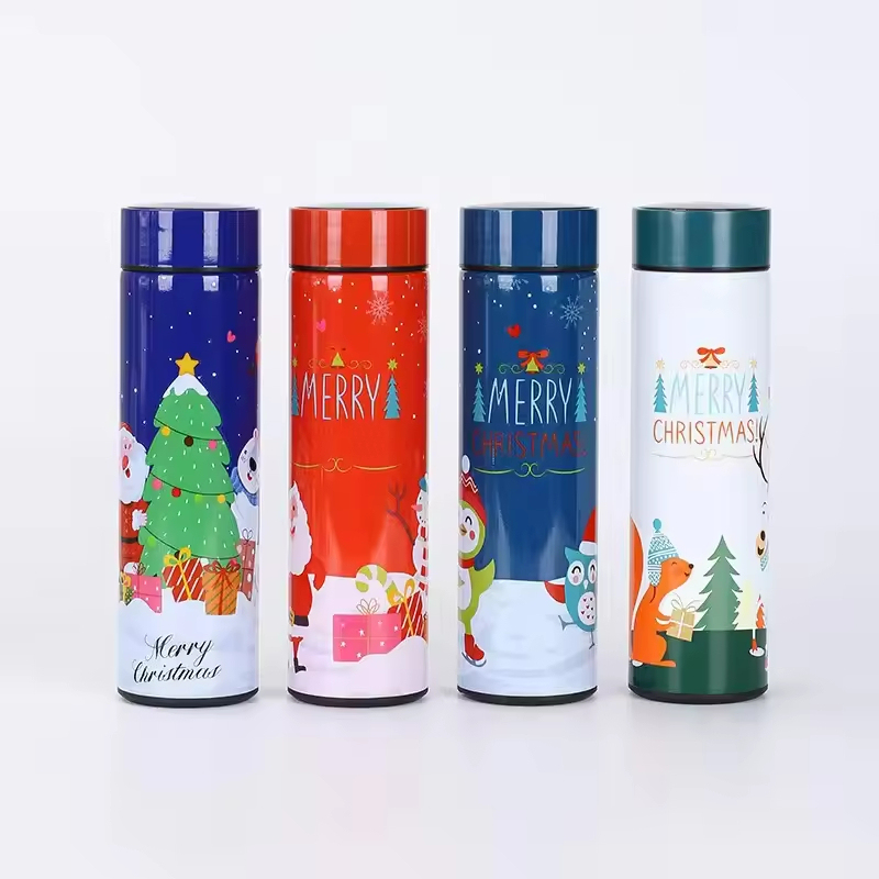 New Design 500ml Led Smart Christmas Stainless Steel Thermos Flask Vacuum Flask Gift Set