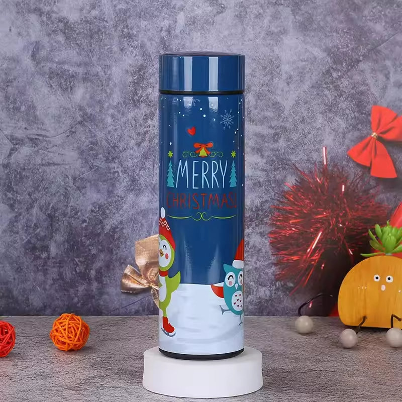 New Design 500ml Led Smart Christmas Stainless Steel Thermos Flask Vacuum Flask Gift Set