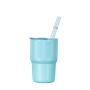 Customized 3oz Gradient Colored Frosted Shot Glass Mini Tumbler Jelly Glass Can with Plastic Lids and Straw