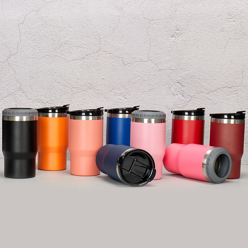 BORGE 14oz Double Wall Vacuum Insulated Stainless Steel Travel Coffee Ice Tumbler With Lid