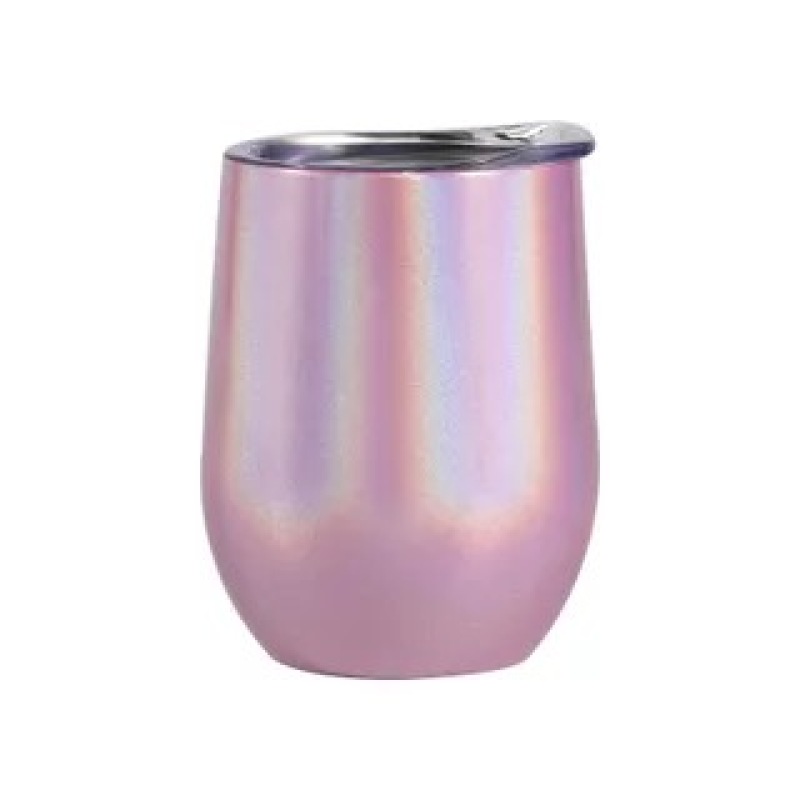 BORGE Wholesale 12oz Stainless Steel Vacuum Egg Tumbler With Lid Rainbow Tumblr Cup