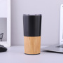 BORGE Customized Travel 20oz 304 Stainless Steel Double Wall Vacuum Insulated Bamboo Water Bottle Coffee Tumbler Cups