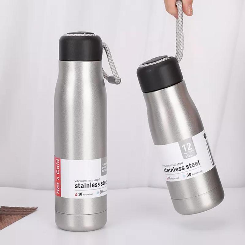 304 Stainless Steel Vacuum Thermal Water Bottles 350ML 600ML Outdoors Camping Customized Tea Bottles Thermos Flasks With Handle